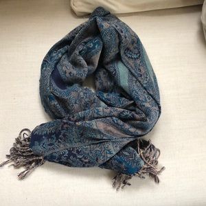 Blue Paisley Pashmina